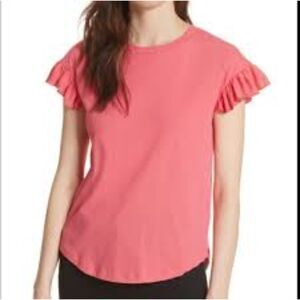 Kate Spade | 100% Cotton Broome Street Pink Ruffle Tee | XS